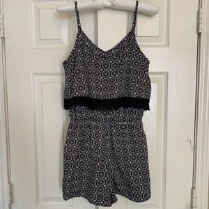 Romper Black/White Fringe by American Rag Sz Med